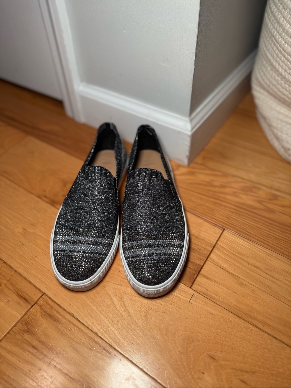 INC Sparkly Black Slip-On Sneakers